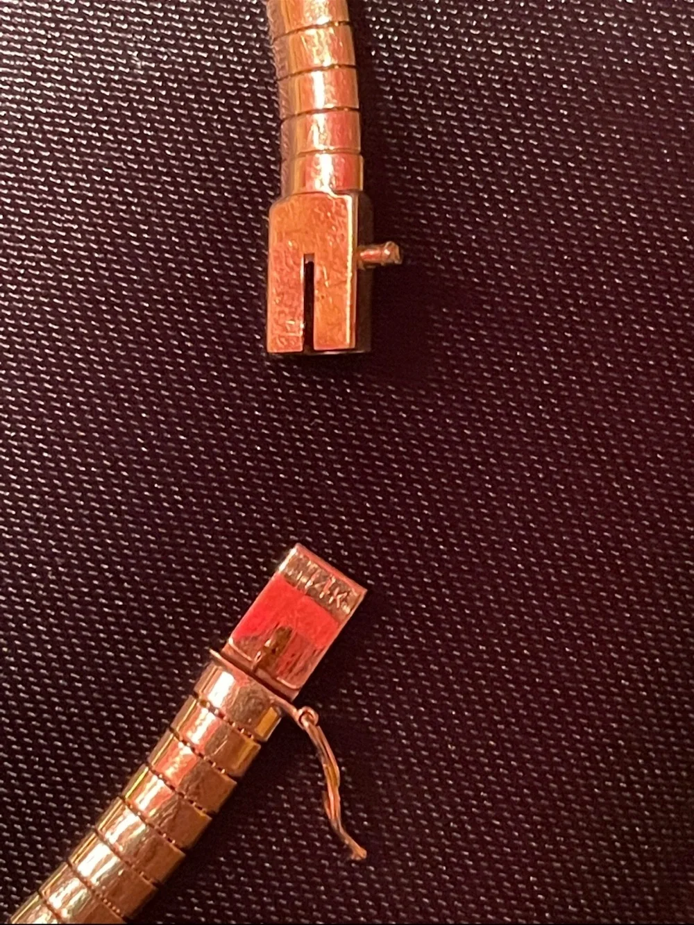 Vintage Estate Solid 14K Gold Omega Necklace